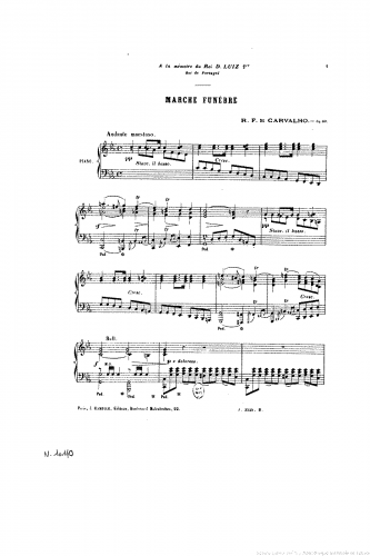 De Carvalho - Marche Funèbre, Op. 60 - Score