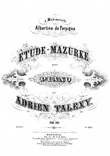 Talexy - Etude-Mazurke, Op. 19 - Score