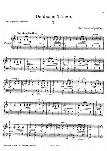Kronke - 4 Deutsche Tänze, Op. 65 - Score