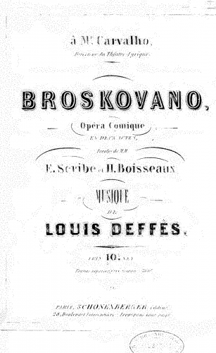 Deffès - Broskovano - Vocal Score - Score