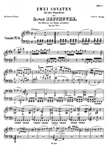 Beethoven - Piano Sonata No. 9 - Score