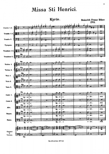 Biber - Missa Sancti Henrici - Score