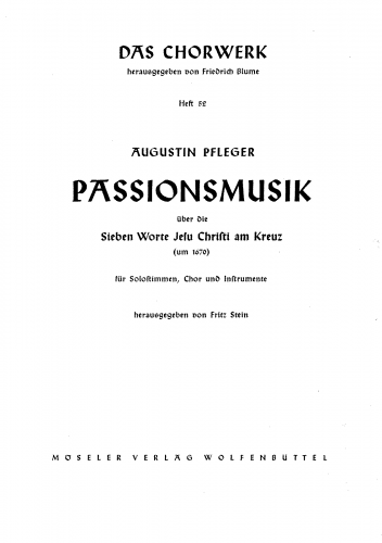 Pfleger - Passionmusik - Score
