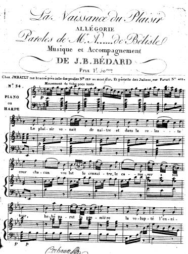 Bédard - La Naissance du Plaisir - Score