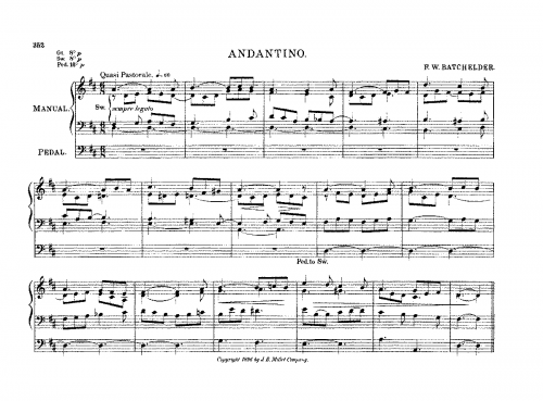Batchelder - Andantino - Score