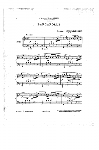Chandelier - Barcarolle, Op. 15 - Score