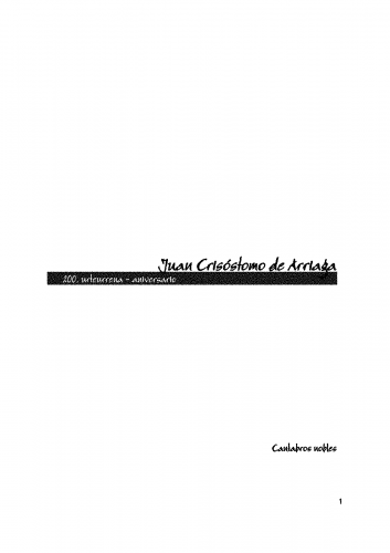 Arriaga - Cántabros nobles - Tenor, Bass