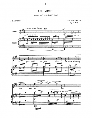 Koechlin - 9 Rondels - Score