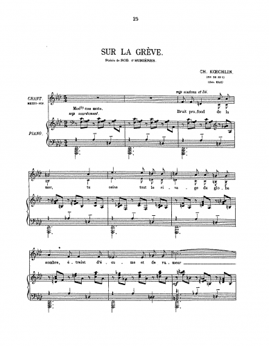Koechlin - 4 Mélodies, Op. 28 - 1. Sur la grève2. Automne