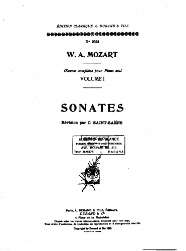 Mozart - Piano Sonata No. 2 - Score