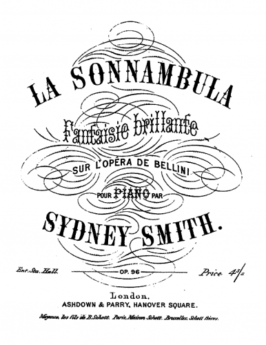 Smith - Fantaisie Brillante on Bellini's opera La Sonnambula - Score