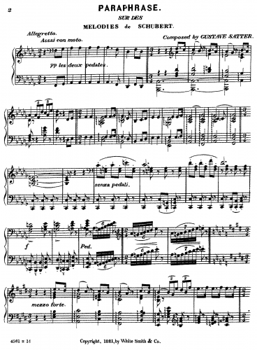 Satter - Paraphrase sur des Mélodies de Schubert - complete score