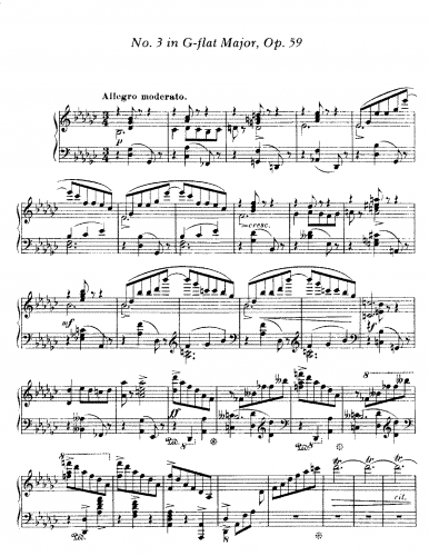 Fauré - Valse Caprice No. 3 in G-flat, Op. 59 - Score