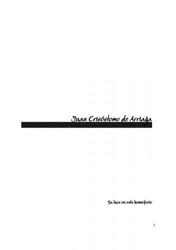 Arriaga - Ya luce en este hemisferio - Score