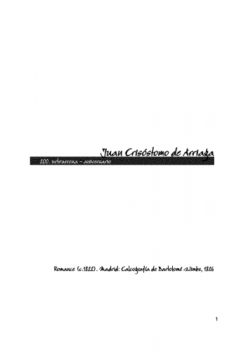 Arriaga - Romance - Score