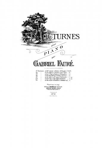 Fauré - Nocturne No. 6 in D-flat, Op. 63 - Score