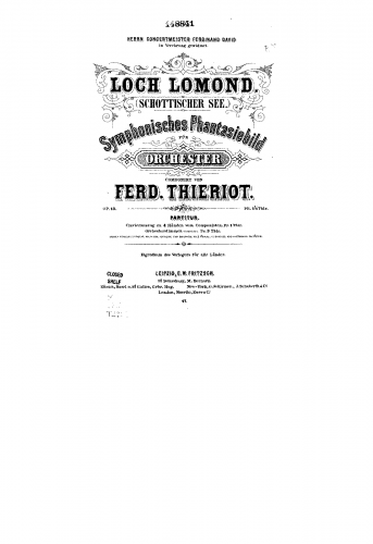 Thieriot - Loch Lomond, Op. 13 - Full Score - Score