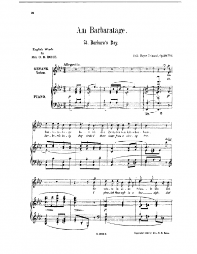 Meyer-Helmund - Drei Lieder - Score