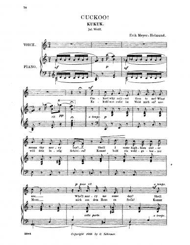 Meyer-Helmund - Drei Lieder - Score
