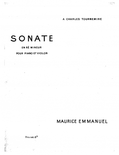 Emmanuel - Violin Sonata - Scores and Parts