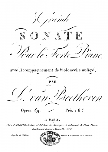 Beethoven - Cello Sonata No. 3 - Piano Score