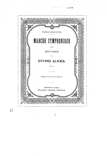 Alnæs - Marche Symphonique pour 2 pianos, Op. 16 - Score