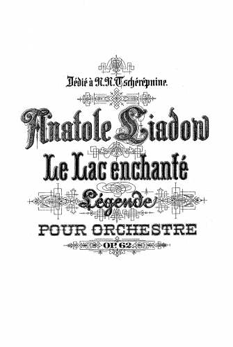 Lyadov - The Enchanted Lake, Op. 62 - Full Score - Score