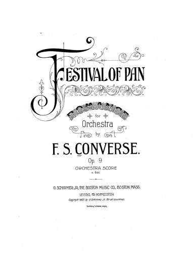 Converse - Festival of Pan, romance for orchestra, Op. 9 - Score