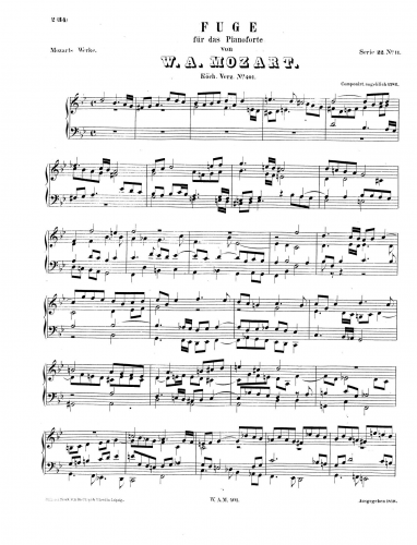 Mozart - Fugue - Score