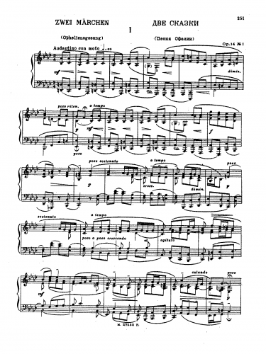 Medtner - Dve skazki Op. 14 - Score