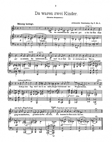 Zemlinsky - 5 Gesänge, Op. 7 - Score
