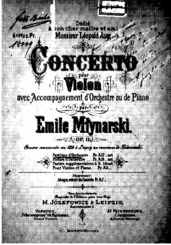 M?ynarski - Violin Concerto No. 1 - Score