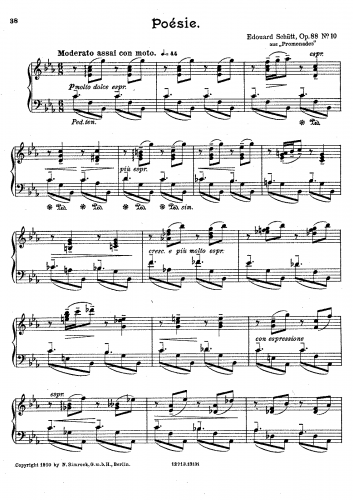 Schütt - Promenades, Op. 88 - No. 10 - Poésie