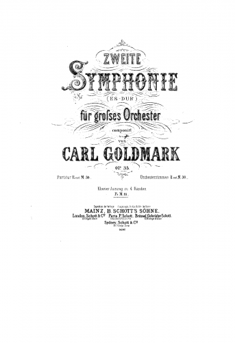 Goldmark - Symphony No. 2 - For Piano 4 hands (Schwalm) - Score