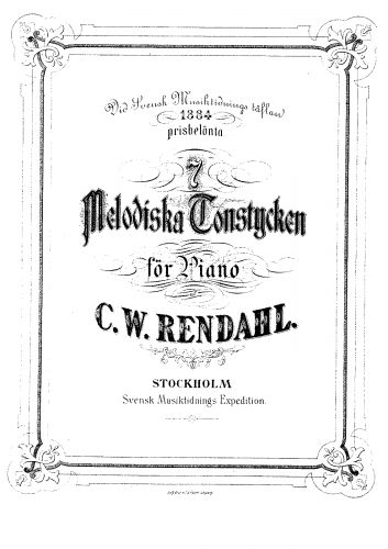 Rendahl - 7 Melodiska Tonstycken - Score
