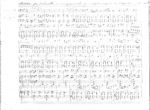 Baci - Melodia for Violoncello - Manuscript Score (1869)