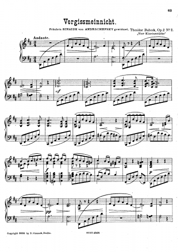 Bubeck - 4 Piano Pieces, Op. 2 - No. 2 - Vergissmeinnicht (Forget-me-not)