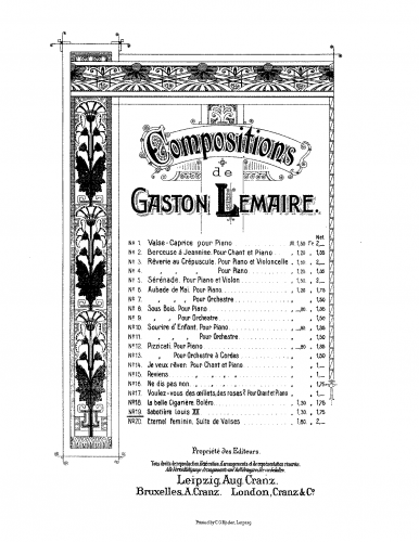 Lemaire - Sabotière Louis XV - Score
