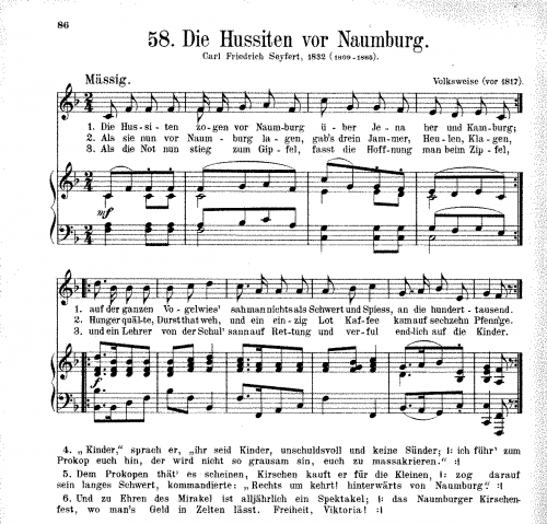 Folk Songs - Die Hussiten vor Naumburg - Score