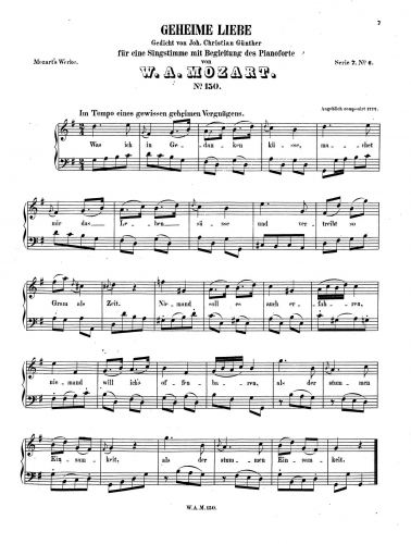 Mozart - Geheime Liebe - Score