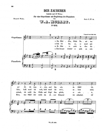 Mozart - Der Zauberer - Score
