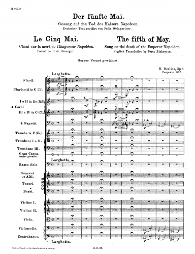 Berlioz - Le cinq mai, chant sur la mort de lEmpereur Napoléon - Complete Orchestral Score