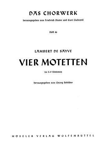 Sayve - Motets - Score
