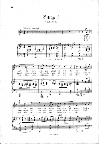 Koschat - Lieder, Op. 19 - Nr.2 Betrogen! (high)