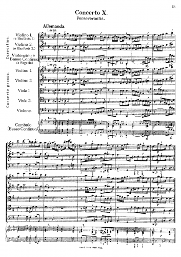 Muffat - Concerto X - Perseverantia - Score