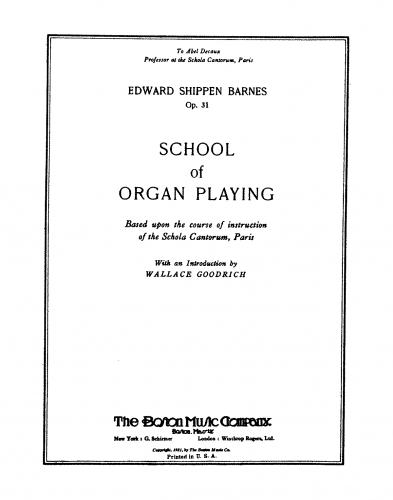 Barnes - School of Organ Playing - Complete Method