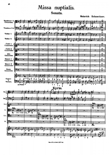 Schmelzer - Missa nuptialis - Score