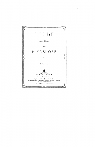 Koslov - Etude, Op. 11 - Score