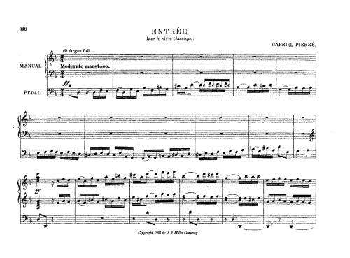 Pierné - Entrée dans le style classique - Score