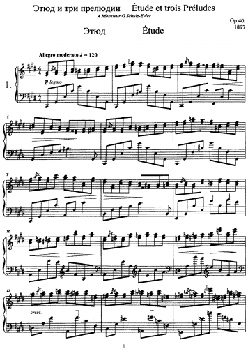 Lyadov - 4 Morceaux, Op. 40 - Score